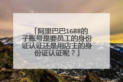 阿里巴巴1688的子账号是要员工的身份证认证还是用店主的身份证认证呢?