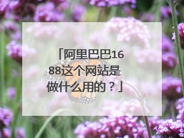 阿里巴巴1688这个网站是做什么用的？