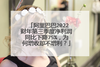 阿里巴巴2022财年第三季度净利润同比下降75%,为何增收却不增利?
