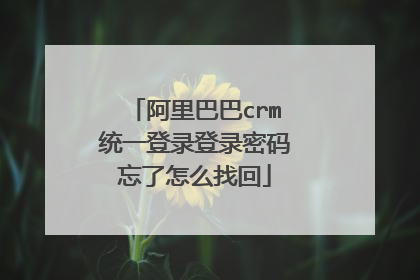 阿里巴巴crm统一登录登录密码忘了怎么找回