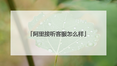 阿里接听客服怎么样