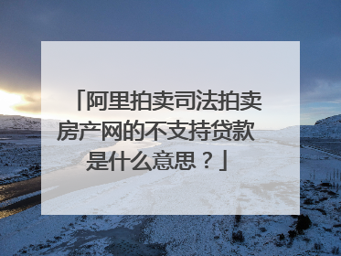 阿里拍卖司法拍卖房产网的不支持贷款是什么意思?