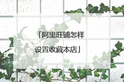 阿里旺铺怎样设置收藏本店