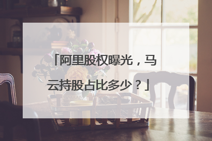 阿里股权曝光,马云持股占比多少?