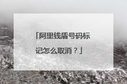 阿里钱盾号码标记怎么取消？