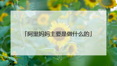 阿里妈妈主要是做什么的