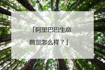 阿里巴巴生意前景怎么样?