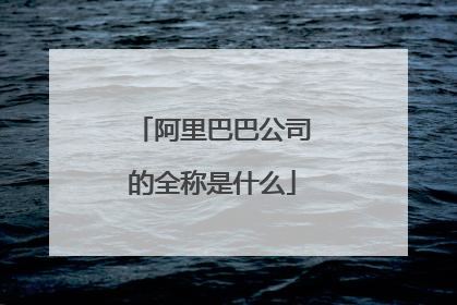 阿里巴巴公司的全称是什么
