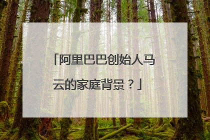 阿里巴巴创始人马云的家庭背景?