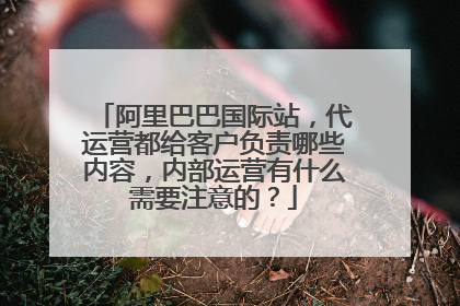 阿里巴巴国际站,代运营都给客户负责哪些内容,内部运营有什么需要注意的?