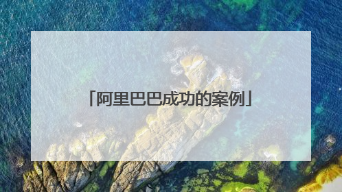 阿里巴巴成功的案例