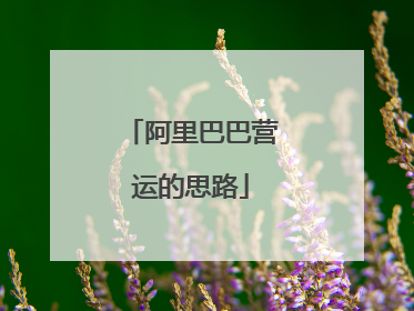 阿里巴巴营运的思路