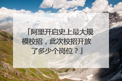 阿里开启史上最大规模校招，此次校招开放了多少个岗位？