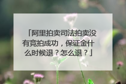 阿里拍卖司法拍卖没有竞拍成功,保证金什么时候退?怎么退?