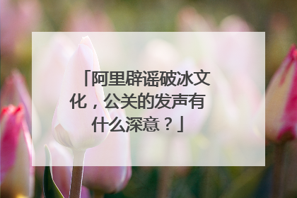 阿里辟谣破冰文化,公关的发声有什么深意?