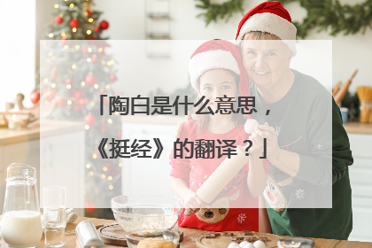 陶白是什么意思,《挺经》的翻译?