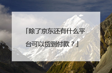 除了京东还有什么平台可以货到付款?