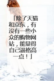 除了天猫和京东,有没有一些小众的购物网站,能显得自己逼格高一点!