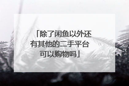 除了闲鱼以外还有其他的二手平台可以购物吗