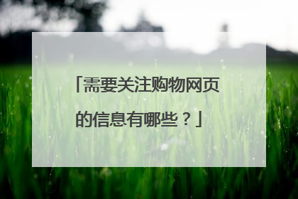 需要关注购物网页的信息有哪些?