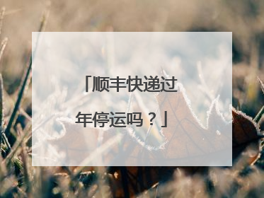 顺丰快递过年停运吗?