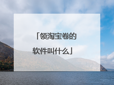 领淘宝卷的软件叫什么