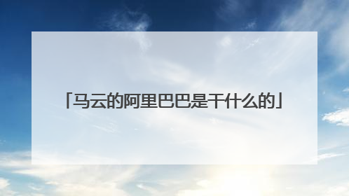 马云的阿里巴巴是干什么的