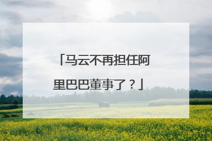 马云不再担任阿里巴巴董事了?
