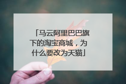 马云阿里巴巴旗下的淘宝商城,为什么要改为天猫