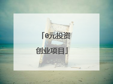 0元投资创业项目
