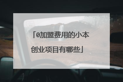 0加盟费用的小本创业项目有哪些