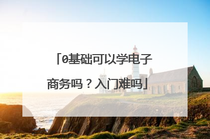 0基础可以学电子商务吗?入门难吗