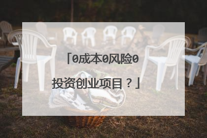 0成本0风险0投资创业项目?
