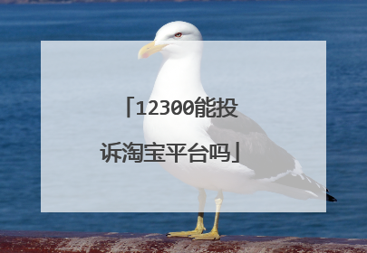 12300能投诉淘宝平台吗