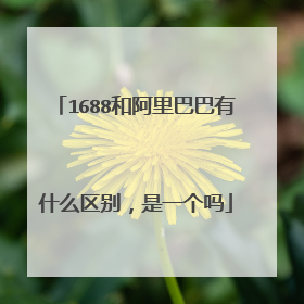 1688和阿里巴巴有什么区别,是一个吗