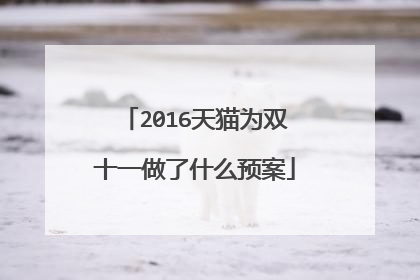 2016天猫为双十一做了什么预案