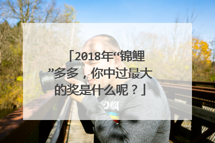 2018年“锦鲤”多多,你中过最大的奖是什么呢?