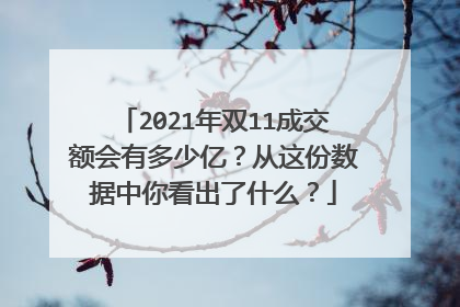 2021年双11成交额会有多少亿？从这份数据中你看出了什么？