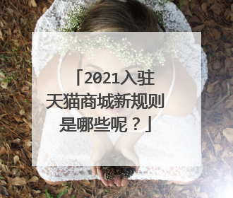 2021入驻天猫商城新规则是哪些呢?