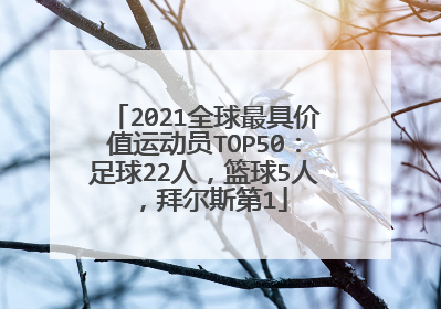 2021全球最具价值运动员TOP50：足球22人，篮球5人，拜尔斯第1