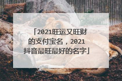 2021旺运又旺财的支付宝名,2021抖音最旺最好的名字