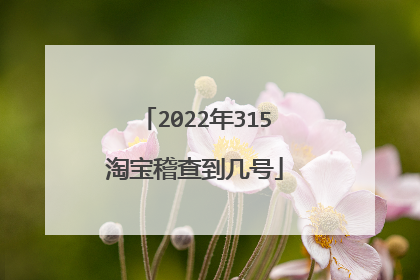 2022年315淘宝稽查到几号