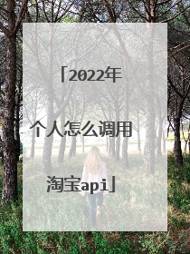 2022年个人怎么调用淘宝api
