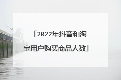 2022年抖音和淘宝用户购买商品人数