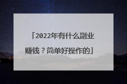 2022年有什么副业赚钱？简单好操作的