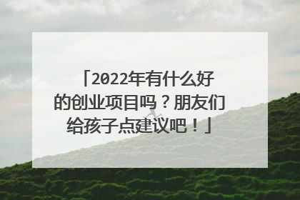 2022年有什么好的创业项目吗?朋友们给孩子点建议吧!