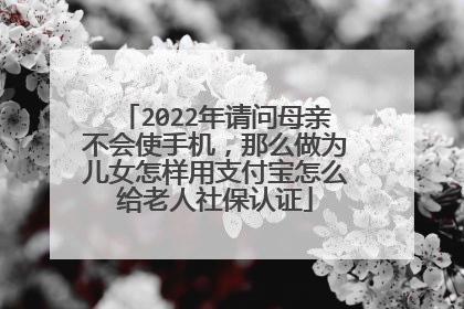 2022年请问母亲不会使手机,那么做为儿女怎样用支付宝怎么给老人社保认证