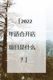 2022年适合开店项目是什么?