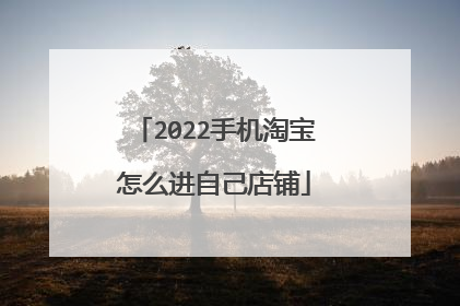 2022手机淘宝怎么进自己店铺