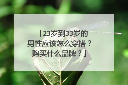 23岁到33岁的男性应该怎么穿搭?购买什么品牌?